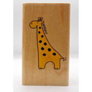 Stamp "Happy Giraffe"  #FF1005 Stampendous ©2000 2¾" x 1 ½"